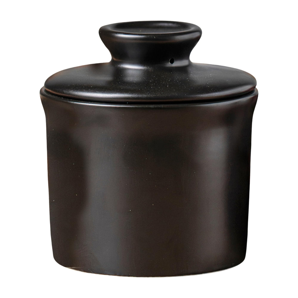 Teapeak Ceramic Butter Keeper, Water Seal Design, Black