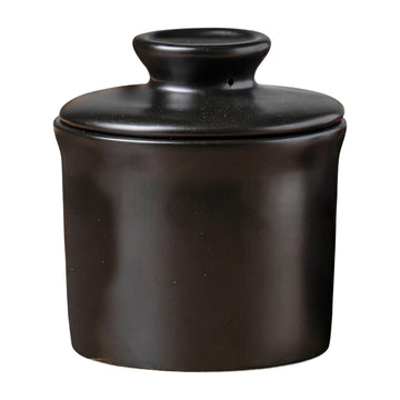 Teapeak Ceramic Butter Keeper, Water Seal Design, Black
