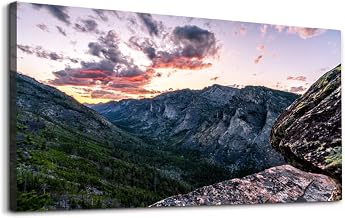 Wall Art Blodgett Canyon Montana at Sunset | Unframed Canvas, Ready to Hang, Living Room Bedroom Bathroom Wall Decor 40" x 20"