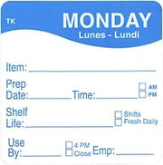 Daymark ToughMark Monday Labels Blue/White Day of The Week Labels - 2" Square 500 per Roll