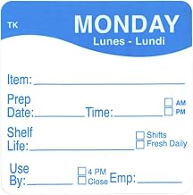 Daymark ToughMark Monday Labels Blue/White Day of The Week Labels - 2" Square 500 per Roll