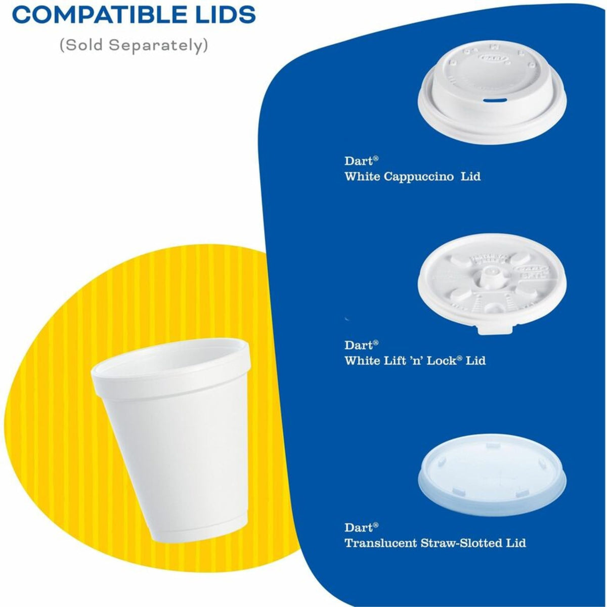DART White / 10.0 ounces / 25 Count (Pack of 40) Cups