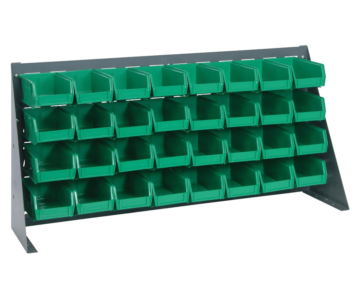 QUANTUM STORAGE SYSTEMS Green / 19" H x 36" W x 8" D / 11" L x 6" W x 5" H 18 Ultra Green Bins Storage Racks