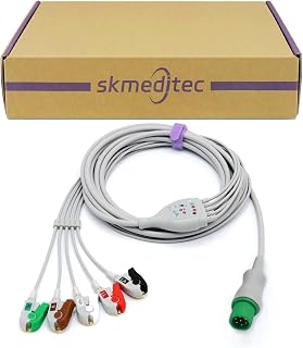 11FT 5 Lead Pinch AHA Cable Compatible with Contec Monitors, Replacement Cord with 7 Pins Connector