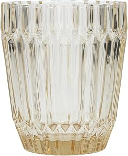 Fortessa Archie Glass Drinkware, Double Old Fashioned (Set of 6), 12.5 Ounce, Ginger Gold