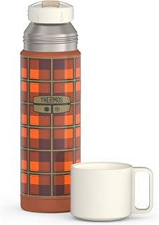 THERMOS 16 oz. Stainless Steel Beverage Bottle - Orange Plaid