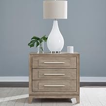 Liberty Furniture Brentwood 3 Drawer Bedroom Nightstand with AC USB Charging Station Contemporary Bedroom - Sandstone