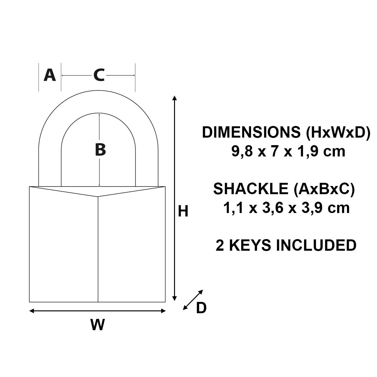 Master Lock 70mm 6-Pin / Brass / Cylinder Keyed Padlocks