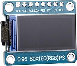 Garosa SPI LCD Display Module, 0.96 Inch IPS Color Screen ST7735 80x160 Resolution 8 Pin 3.3V to 5V Adjustable Direction Backlight Display for DIY Electronics PCB 1 Pack