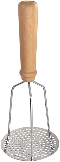PADERNO World Cuisine Stainless Steel Potato Masher with Wood Handle