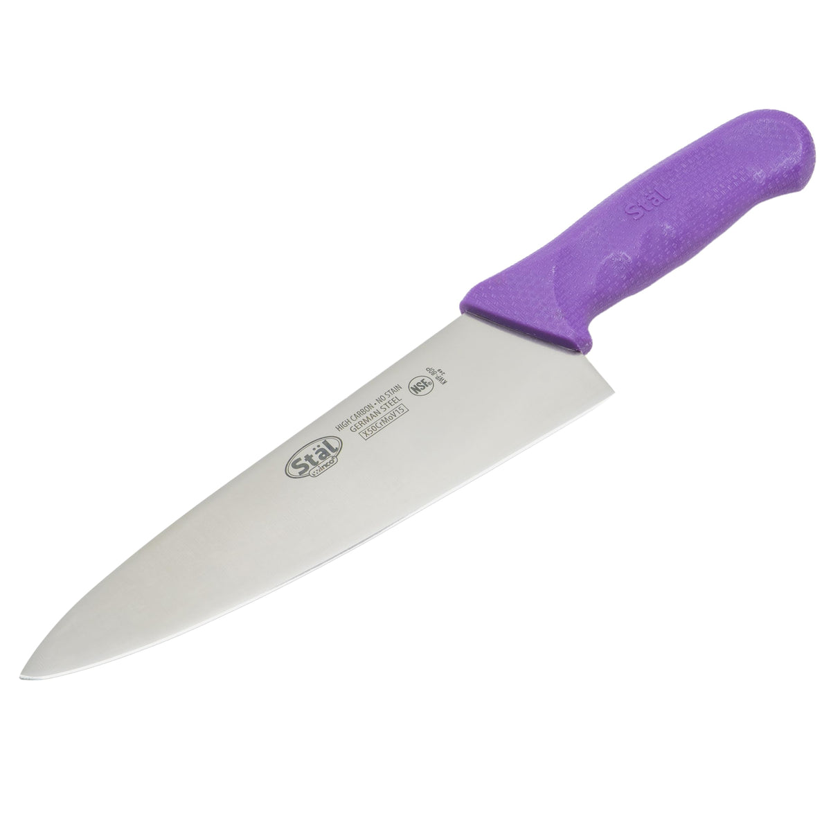 8" Chef's Knife - Allergen-Free by by Winco – 8", Black with Silver/Grey Blade