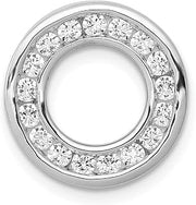 14k White Gold 1/2ct. Diamond Channel Set Circle Chain Slide
