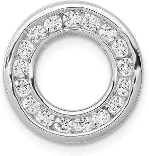 14k White Gold 1/2ct. Diamond Channel Set Circle Chain Slide