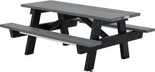 Global Industrial Outdoor 6' A-Frame Rectangular Picnic Table, Recycled Plastic, Gray