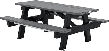Global Industrial Outdoor 6' A-Frame Rectangular Picnic Table, Recycled Plastic, Gray