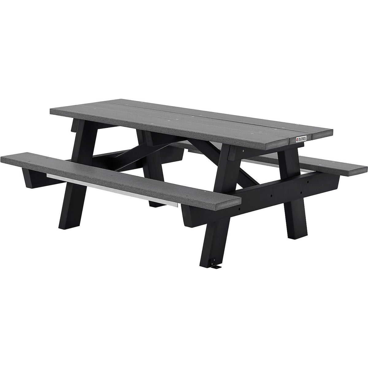 Outdoor 6' A-Frame Rectangular Picnic Table by Global Industrial – Recycled Plastic, Grey, Model 271667GY