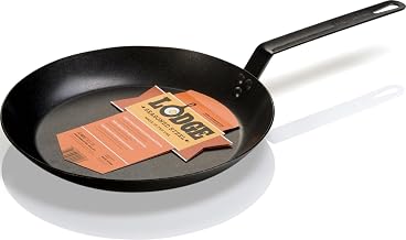 Lodge Pre-Seasoned Carbon Steel Skillet, Long Handle, 12 Inches | Lightweight High Heat Frying Pan with Long Handle for Quick Temperature Response, Ideal for Searing & Sautéing