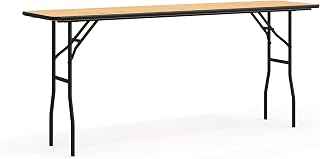 Flash Furniture 6 ft Wood Folding Clear Coat Rectangular Table, Clear | Durable Construction, Commercial Use