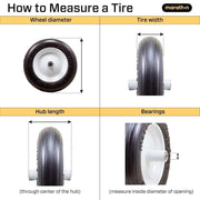 Industries 00301 10" Rigid Caster with Flat Free Tire by Marathon – 10 inch, 300.0 pounds, Stainless Steel, brushed_steel