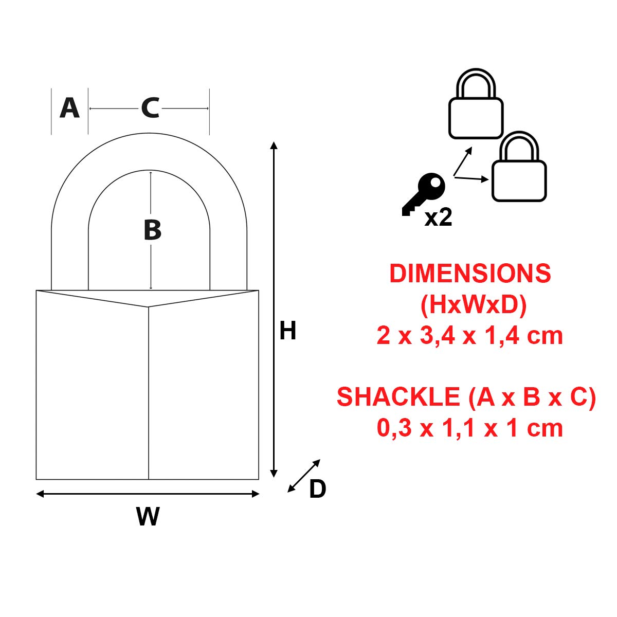 9120EURT 2 Padlocks 20 mm Aluminium by Master Lock – 3,4 cm x 2 cm x 1,4 cm, Alloy Steel Aluminum, Gray, Model 9120EURTCC