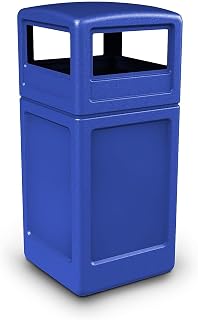 Commercial Zone Products PolyTec Series 42gal Square Trash Can with Dome Lid, Blue (73290499)