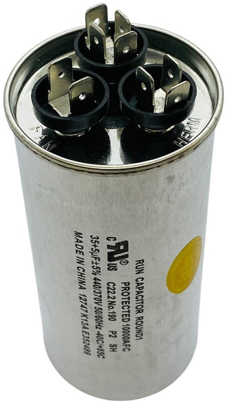 Round Motor Capacitor by Supco – 0.5500, Metal, Silver, Model SUPCO-CD35+5X440R