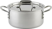 WINCO Tri-Ply Stock Pot, Silver | Dishwasher safe, Triple-riveted handles, Dripless pouring, Great for Stocks, Soups, Pasta and Batch Cooking