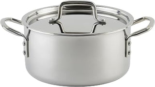 WINCO Tri-Ply Stock Pot, Silver | Dishwasher safe, Triple-riveted handles, Dripless pouring, Great for Stocks, Soups, Pasta and Batch Cooking