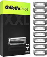 Labs Razor Blades Men, Pack of 9 Razor Blade Refills, Compatible with GilletteLabs with Exfoliating Bar and Heated Razor