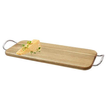 Acacia Display Board with Handles by Tablecraft – 17"L x 7"W, Wood, Brown, Model ACAMR2007