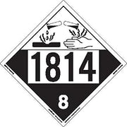 Labelmaster ZEZ41814 UN 1814 Corrosive Hazmat Placard, E-Z Removable Vinyl (Pack of 25)