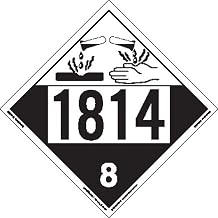 Labelmaster ZEZ41814 UN 1814 Corrosive Hazmat Placard, E-Z Removable Vinyl (Pack of 25)