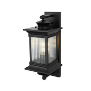 Collins One Light Outdoor Wall Sconce Black by Lighting Design – Iron, Black, Model OD316W19BK