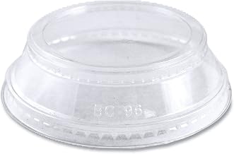 World Centric CPL-CS-12SH 100% Compostable Ingeo Lids with Souffle Holder, for 9Q - 24 oz. Cups, Clear (Pack of 1000)