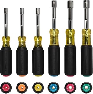 KLEIN TOOLS Metric Magnetic Color-Coded Hollow-Shaft Heavy-Duty Nut Driver Set, 6-Piece