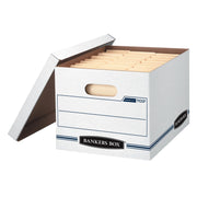 Bankers Box 10 / True / White/Blue Storage File Boxes