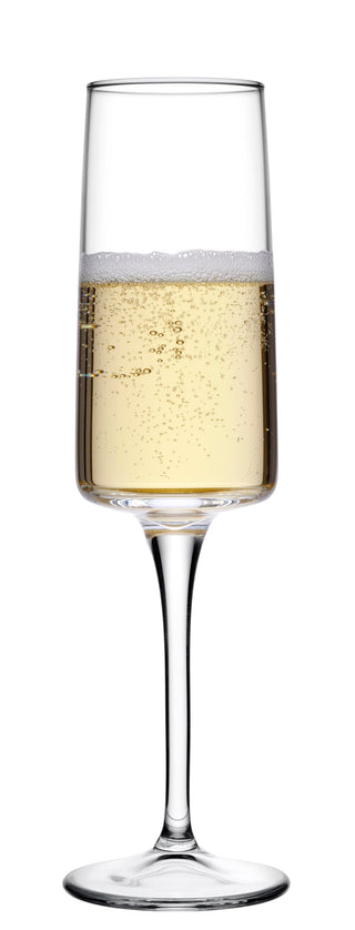 Set of 6 Iconic Clear Glass Champagne Flutes 19cl Elegant by Pasabahce – 7,8 x 7,8 x 10,5 cm, 190 cubic_centimeters, Glass, White, Pack of 6