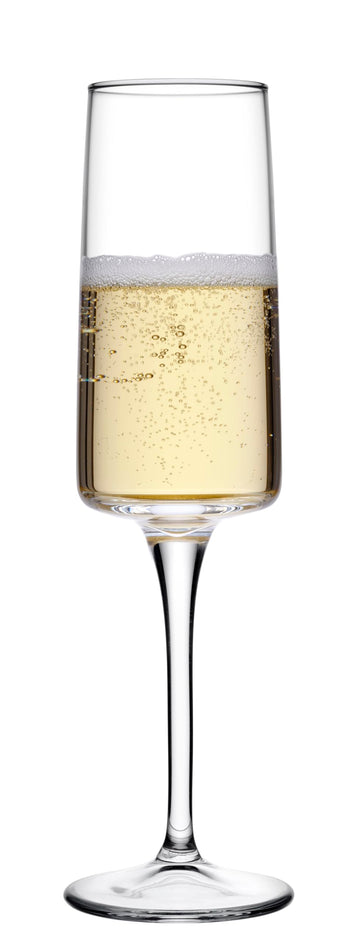 Set of 6 Iconic Clear Glass Champagne Flutes 19cl Elegant by Pasabahce – 7,8 x 7,8 x 10,5 cm, 190 cubic_centimeters, Glass, White, Pack of 6