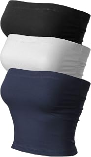 3-Pack Double-Lined Cotton Tube Tops