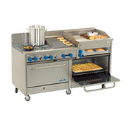 Gas 72" Range w/ Griddle & Char Broiler by Comstock Castle – Metallic, Model 2F330-1.5RB-30B