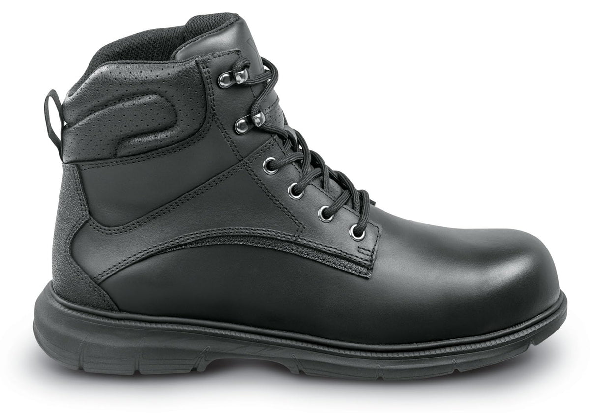 Mens 6 Black Newberg MaxTRAX Steel Toe SRO Boot 12.0 EW by SR Max – 12 X-Wide, Leather, Black, Model 5300