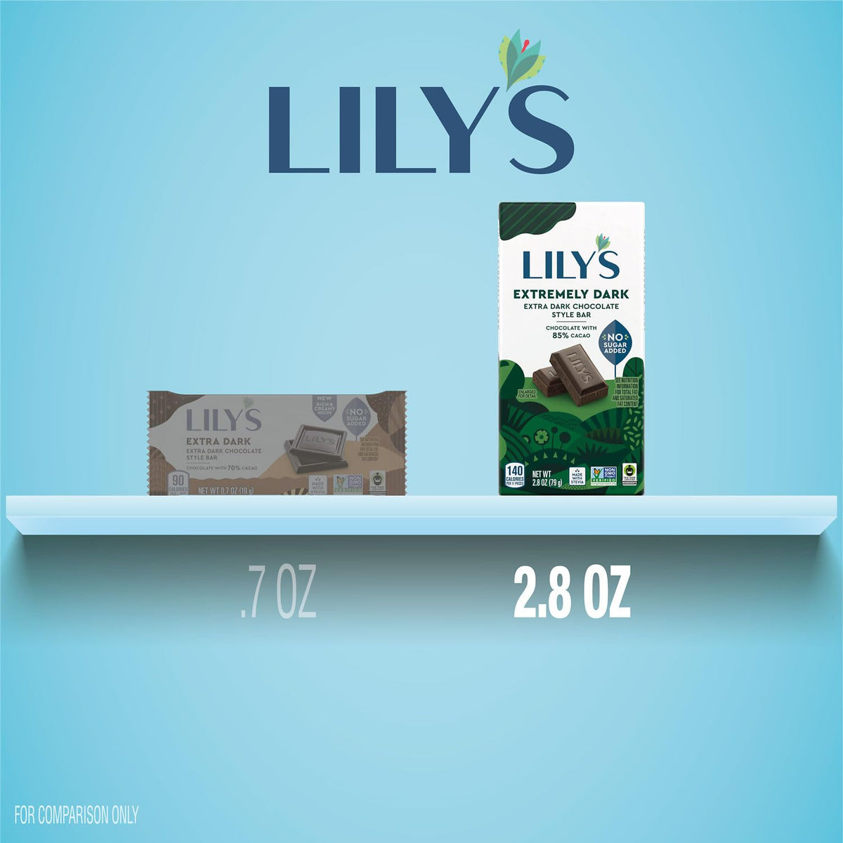 Lily's Extremely Dark Extra Dark Chocolate / 2.8 Ounce (Pack of 12) / Dark Brown Candy & Chocolate Bars