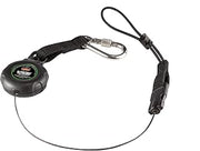 Ergodyne Squids 3001 Retractable Tool Lanyard with Carabiner Mount and Loop Attachment End, Tool Weight Capacity 2 lbs,Black