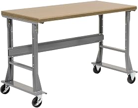 Global Industrial Mobile Fixed Height Workbench, Shop Square Edge, 60" W x 36" D, Gray