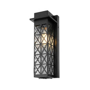 Wildey One Light Outdoor Wall Sconce Black by Lighting Design – Iron, Black, Model OD361W16BK