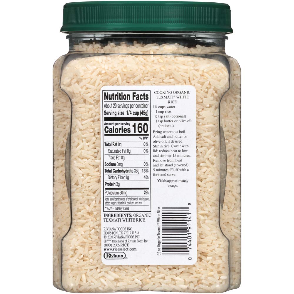 RiceSelect 32 Ounce (Pack of 4) / Organic Texmati White / 4 Basmati