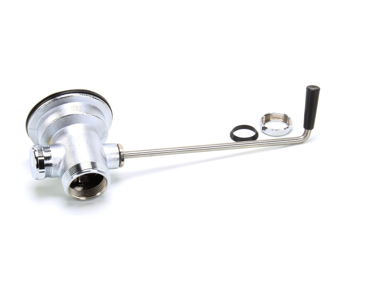 B-3952, 3-1/2" Waste Drain Valve with Twist Handle and 2" NPT Male x 1-1/2" NPT Female Outlet Connection, Stainless Steel by T&S Brass – 15.63"L x 5"W x 4.5"H, Metal, Model B3952