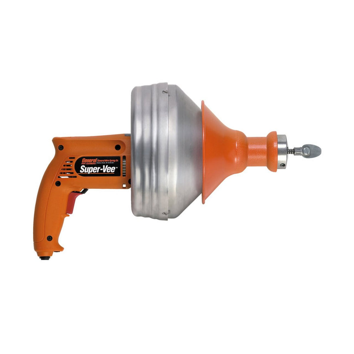 Super-Vee Basic Drain Cleaner by General Pipe Cleaners – Small, Orange, Model SV-B-WC