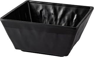 CAC Melamine Cloud Bowl Square Matte Black 210oz 12", Box of 12