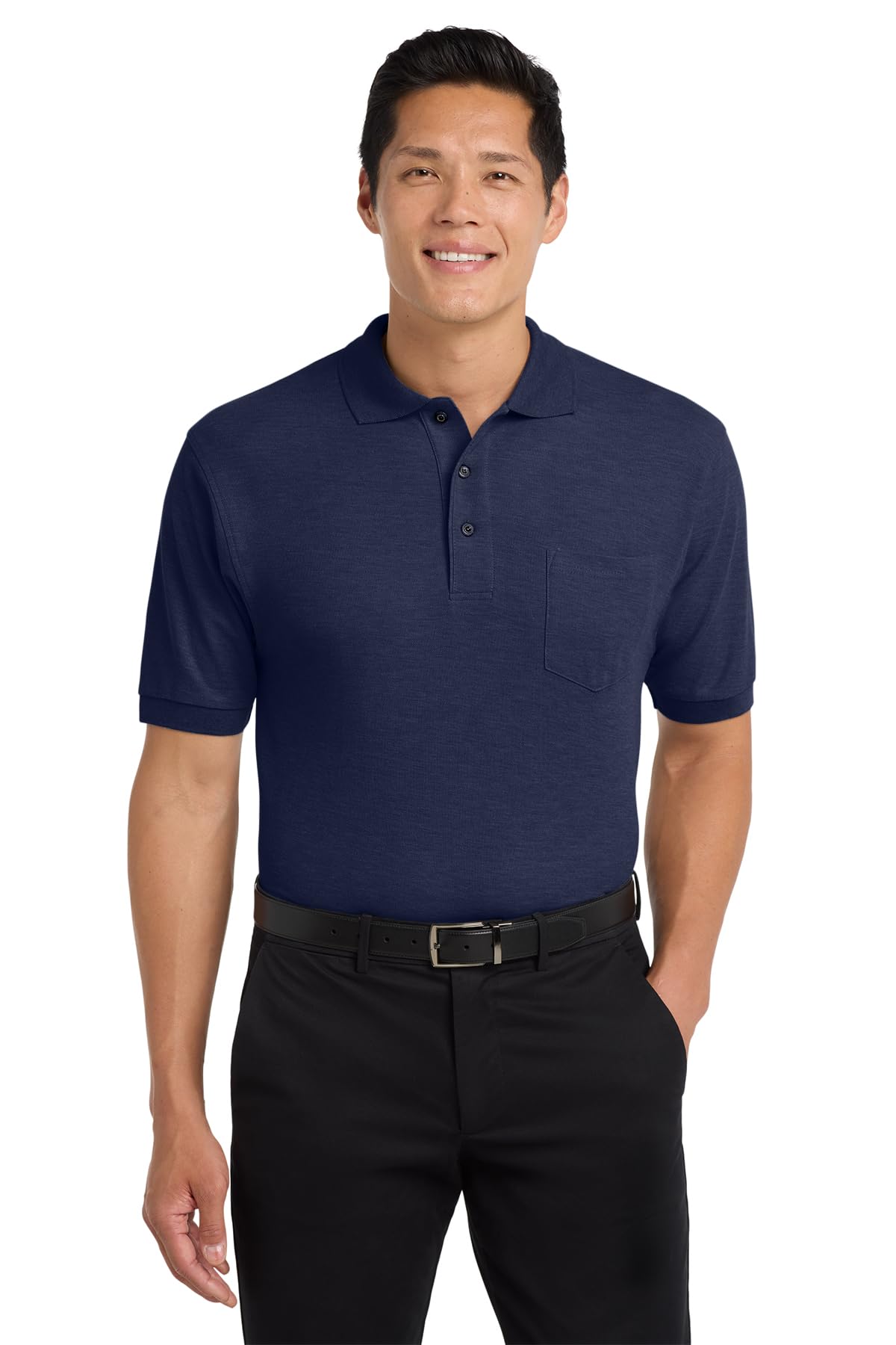 Unisex Silk Touch Polo Navy by Port Authority – Medium, Silk, Navy, Model K500P